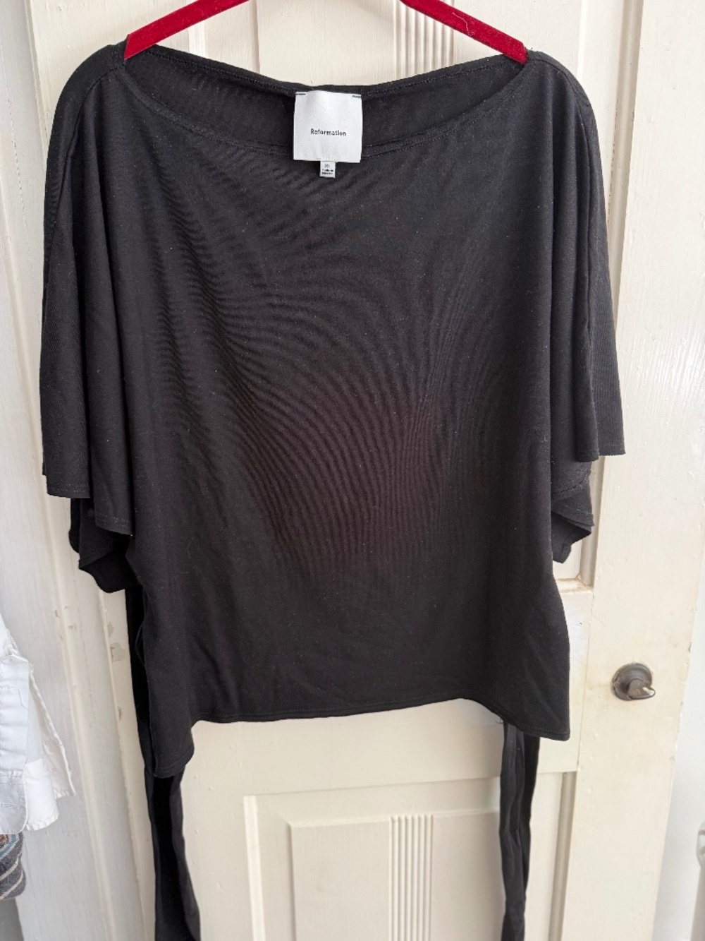 Reformation Avery Black Knit Top Size XL